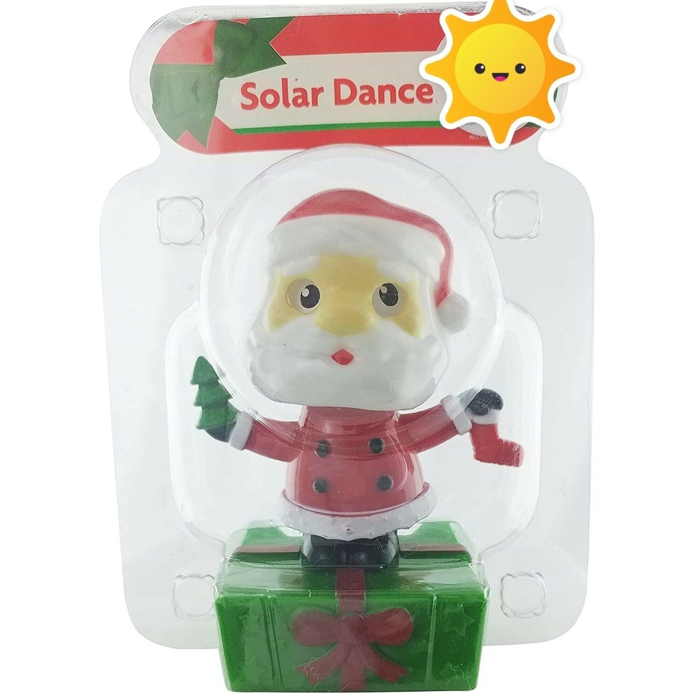 NEW Solar Powered Dancing Christmas Santa Claus Presents Stocking Bobble Head!!!
